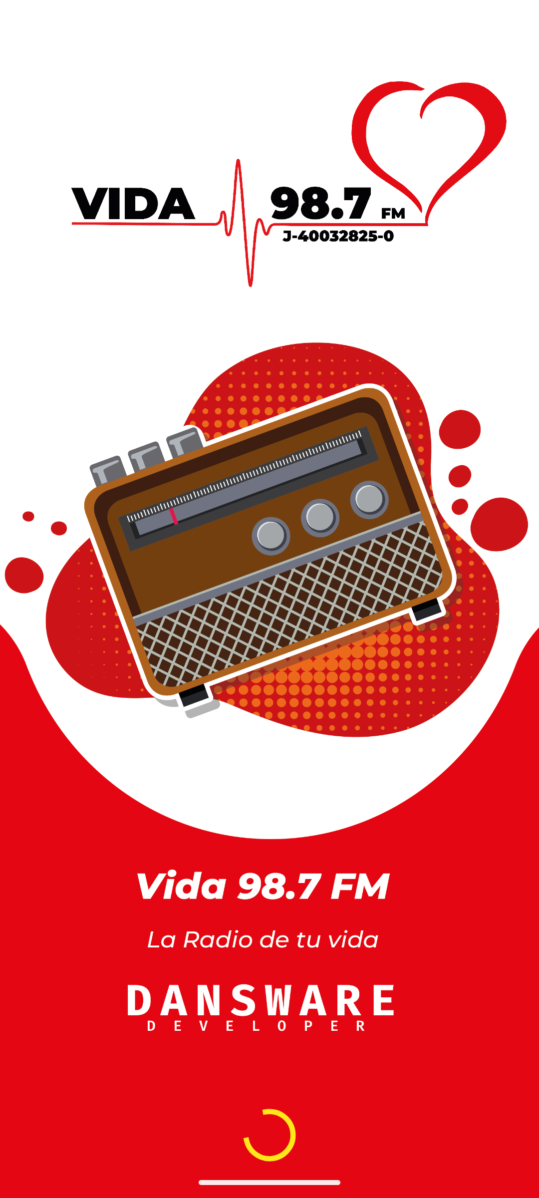Pantalla de carga de VIDA 98.7 FM